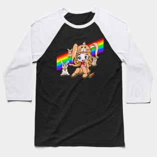 Rainbow Rabbits Baseball T-Shirt